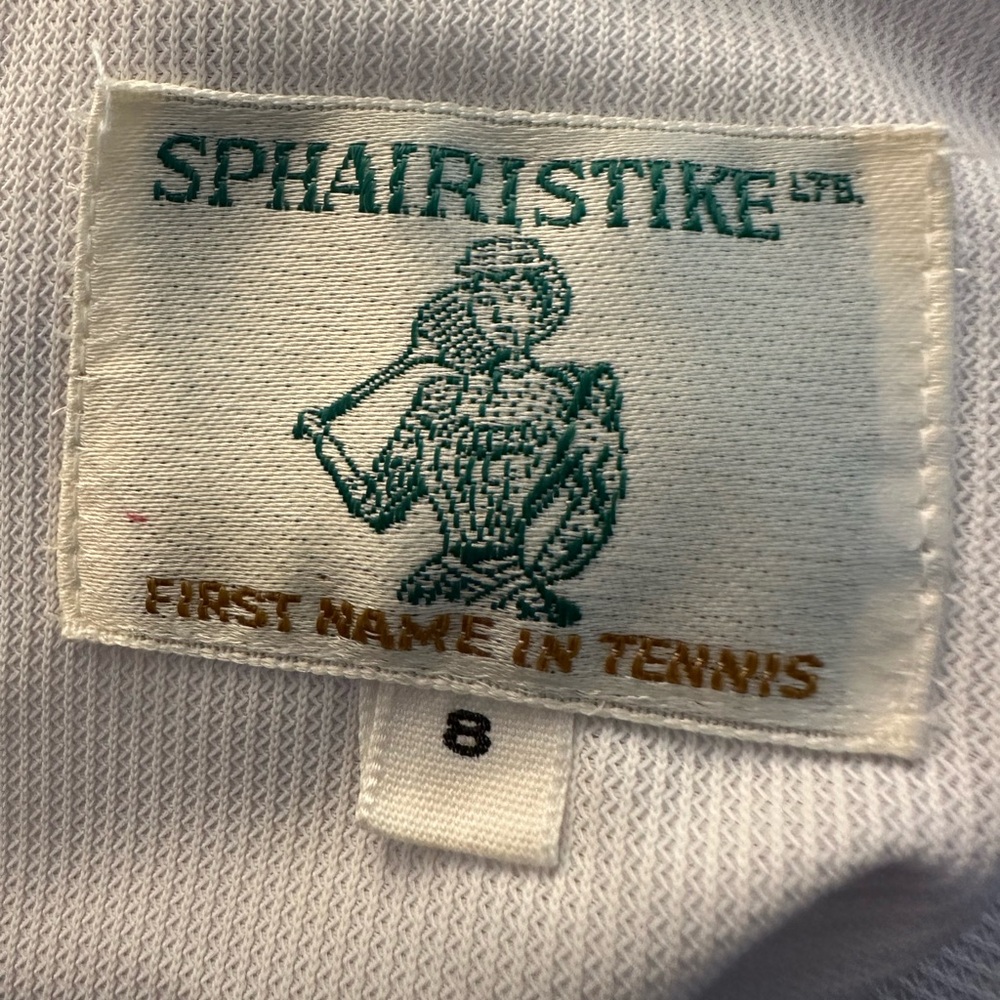 Vintage Sphairistike Women’s White and Green Sleeveless V Neck Tennis Tunic Top - Picture 5 of 7